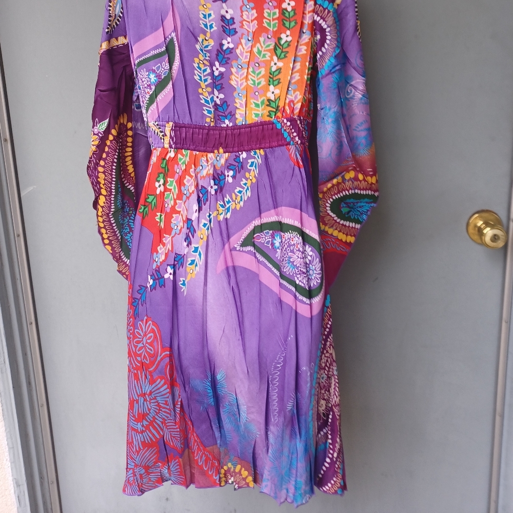 I Am Alberta Makali multicolored pleated flared dress M. - Picture 4 of 7
